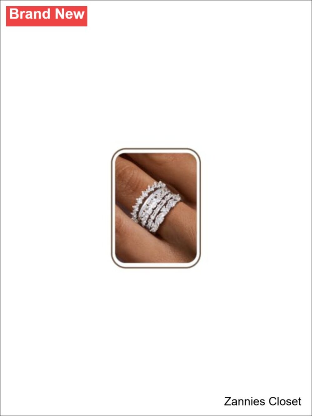 💍 Turandoss CZ Stackable Rings 5 Piece Set 14K gold plated Statement Jewelry